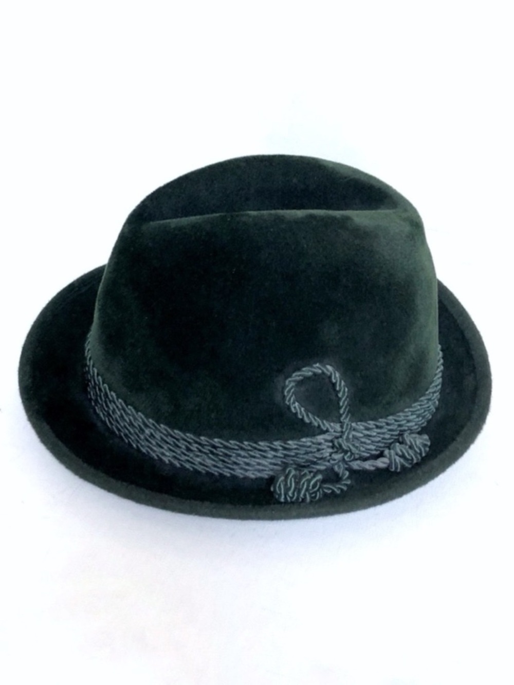 Vintage 1977 Edelweiss-Hut Forest Green Tyrolean Fedora Felt Hat Oktoberfest